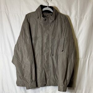 Michael Kors Men’s Utility Jacket XXL Gray Hooded Zip Snap Front Lined Coat